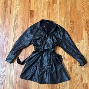 Zara - Faux Leather Dress - Black